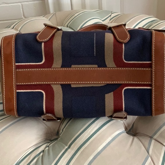 Vintage Prada bag limited edition. Plaid canvas with leather trim. - Picture 6 of 10